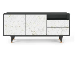 Móvel De Tv* Mueble de TV - 125х56х41 cm - T7 - Sweet Cotton, Antracite Cinza antracite