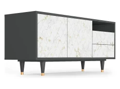 Móvel De Tv* Mueble de TV - 125х56х41 cm - T7 - Sweet Cotton, Antracite Cinza antracite