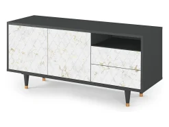 Móvel De Tv* Mueble de TV - 125х56х41 cm - T7 - Sweet Cotton, Antracite Cinza antracite