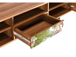 Móvel De Tv| Mueble de TV - 170х59х41 cm - T6 - Sweet Flamingo, Nogueira Castanho
