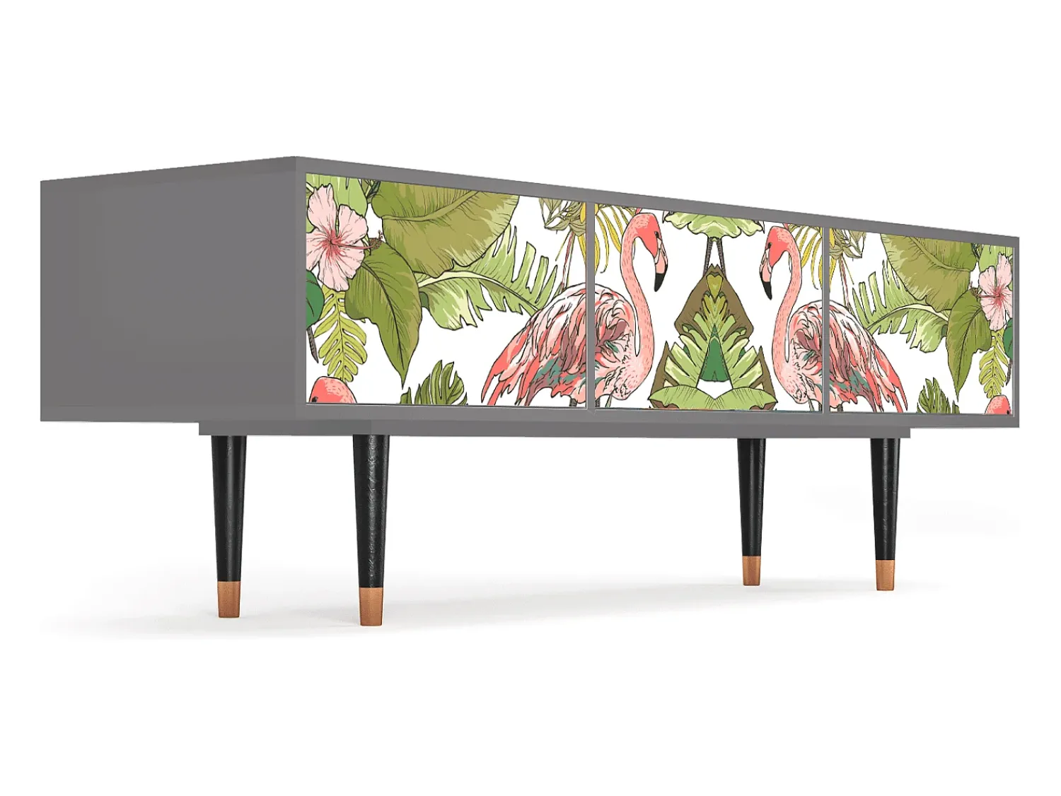 Móvel De Tv* Mueble de TV - 170х59х48 cm - T4 - Sweet Flamingo, Cinza Cinzento
