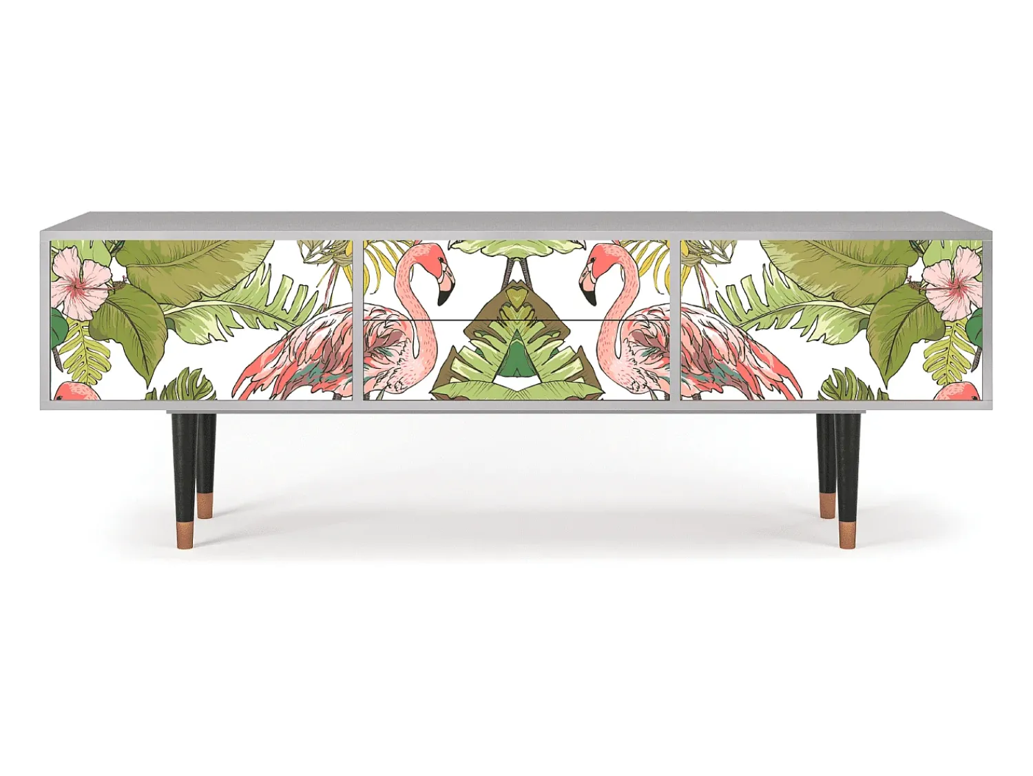 Móvel De Tv* Mueble de TV - 170х59х48 cm - T4 - Sweet Flamingo, Cinza Cinzento