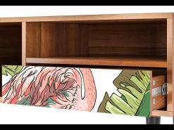 Mueble de TV - 115х59х48 cm - T3 - Sweet Flamingo, Nogueira^ Móvel De Tv