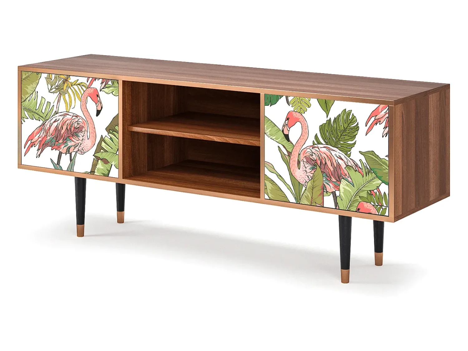 Discount Mueble de TV - 170х69х48 cm - T2 - Sweet Flamingo, Nogueira Castanho