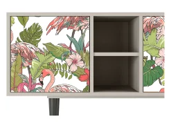 Móvel De Tv| Mueble de TV - 150х69х41 cm - T5 - Sweet Flamingo, Areia Bege