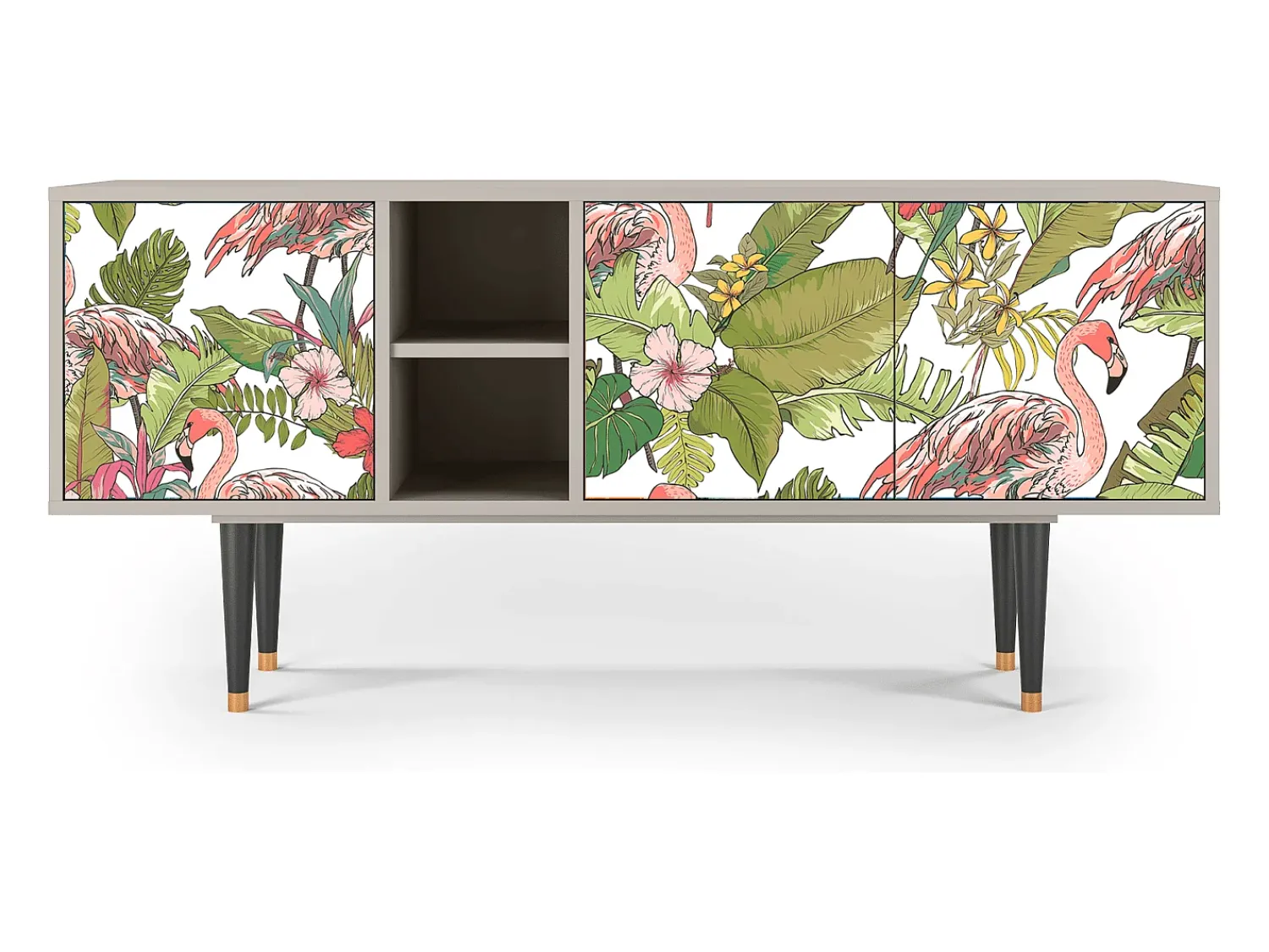 Móvel De Tv| Mueble de TV - 150х69х41 cm - T5 - Sweet Flamingo, Areia Bege