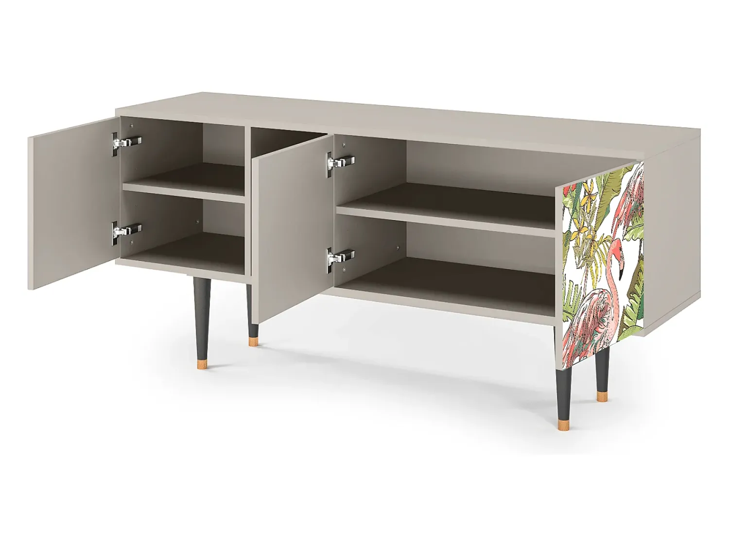 Móvel De Tv| Mueble de TV - 150х69х41 cm - T5 - Sweet Flamingo, Areia Bege