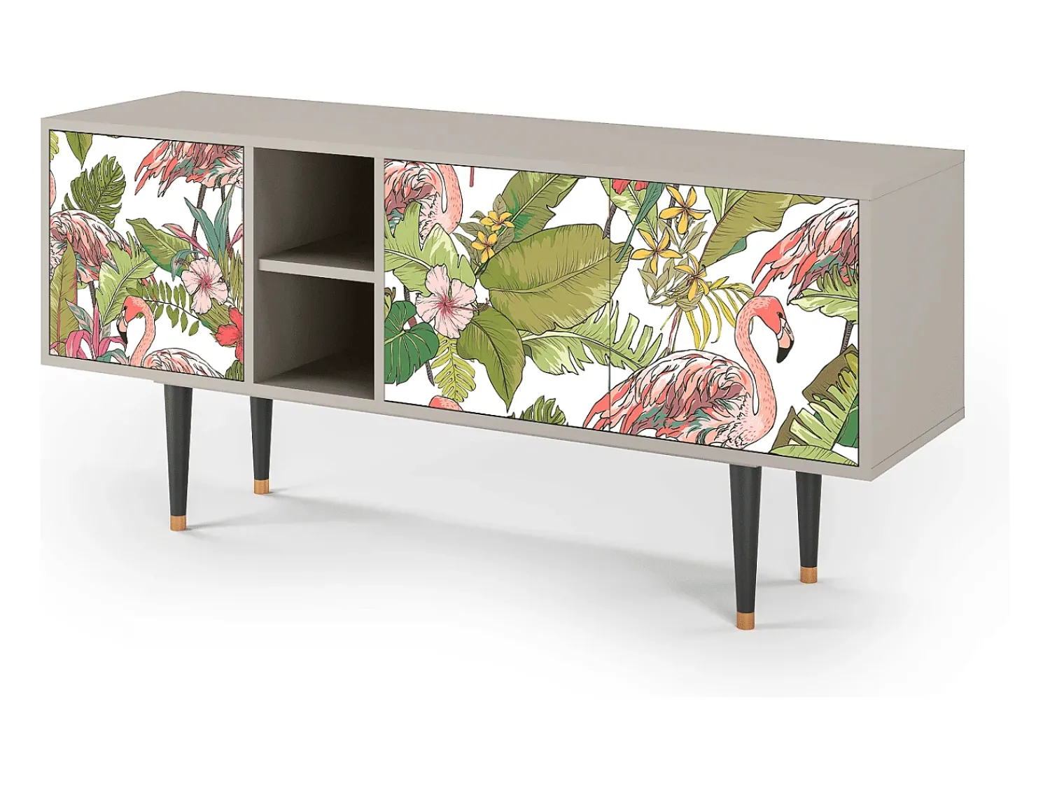 Móvel De Tv| Mueble de TV - 150х69х41 cm - T5 - Sweet Flamingo, Areia Bege