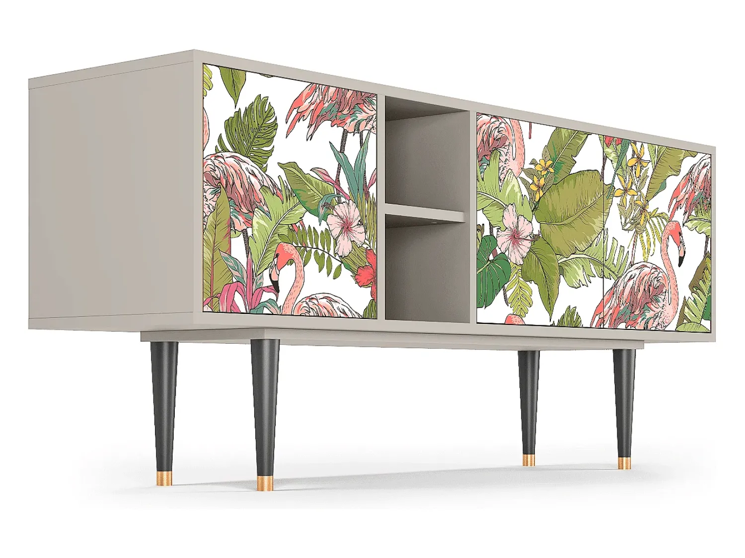 Móvel De Tv| Mueble de TV - 150х69х41 cm - T5 - Sweet Flamingo, Areia Bege