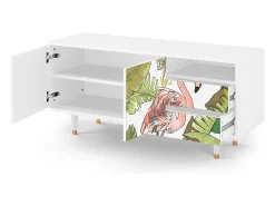 Móvel De Tv| Mueble de TV - 125х56х41 cm - T7 - Sweet Flamingo, Branco Bege