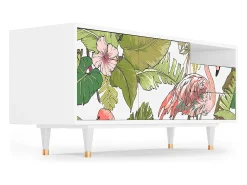 Móvel De Tv| Mueble de TV - 125х56х41 cm - T7 - Sweet Flamingo, Branco Bege