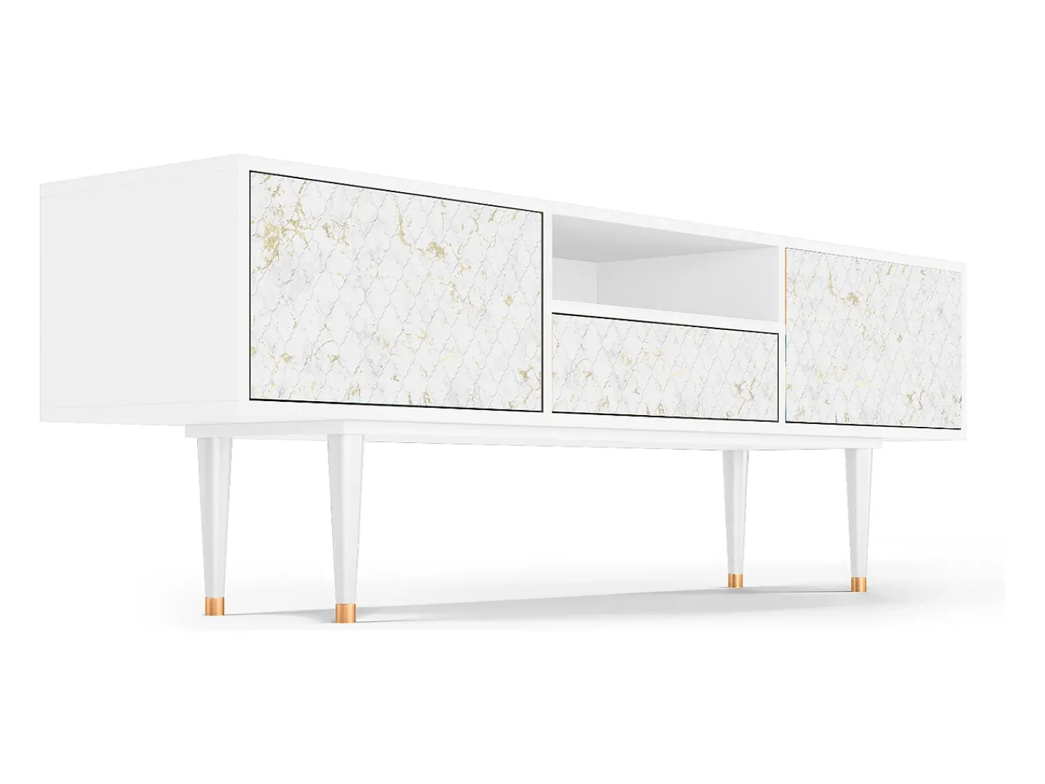 Outlet Mueble de TV - 170х59х41 cm - T6 - Sweet Cotton, Branco Bege