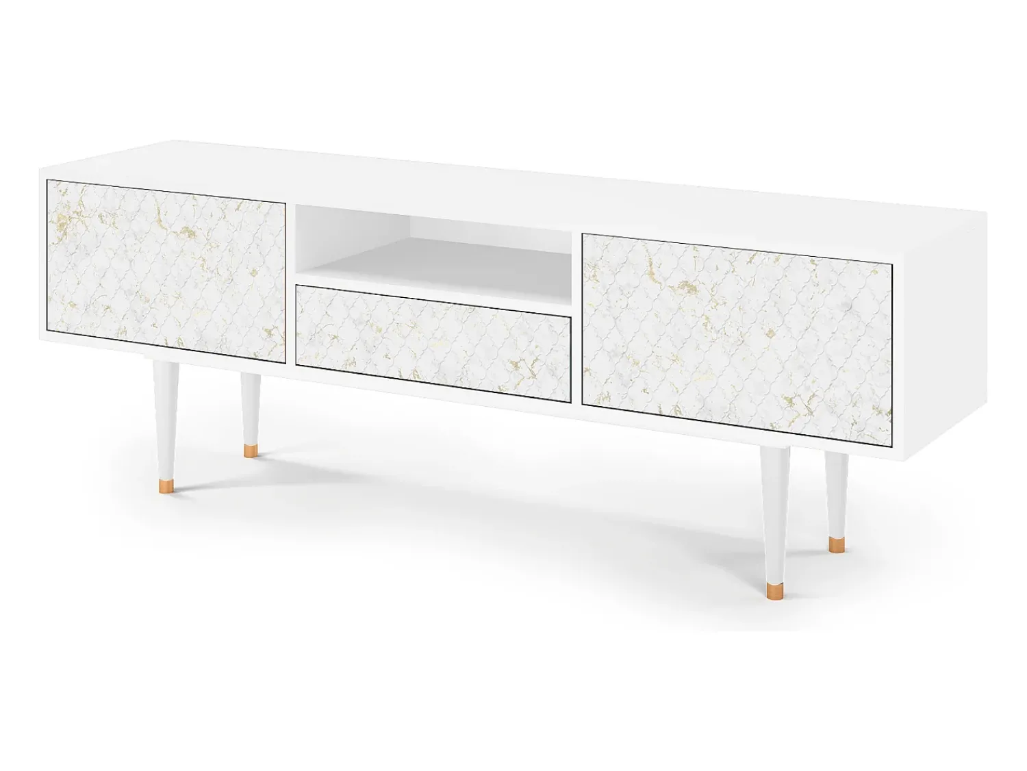 Outlet Mueble de TV - 170х59х41 cm - T6 - Sweet Cotton, Branco Bege