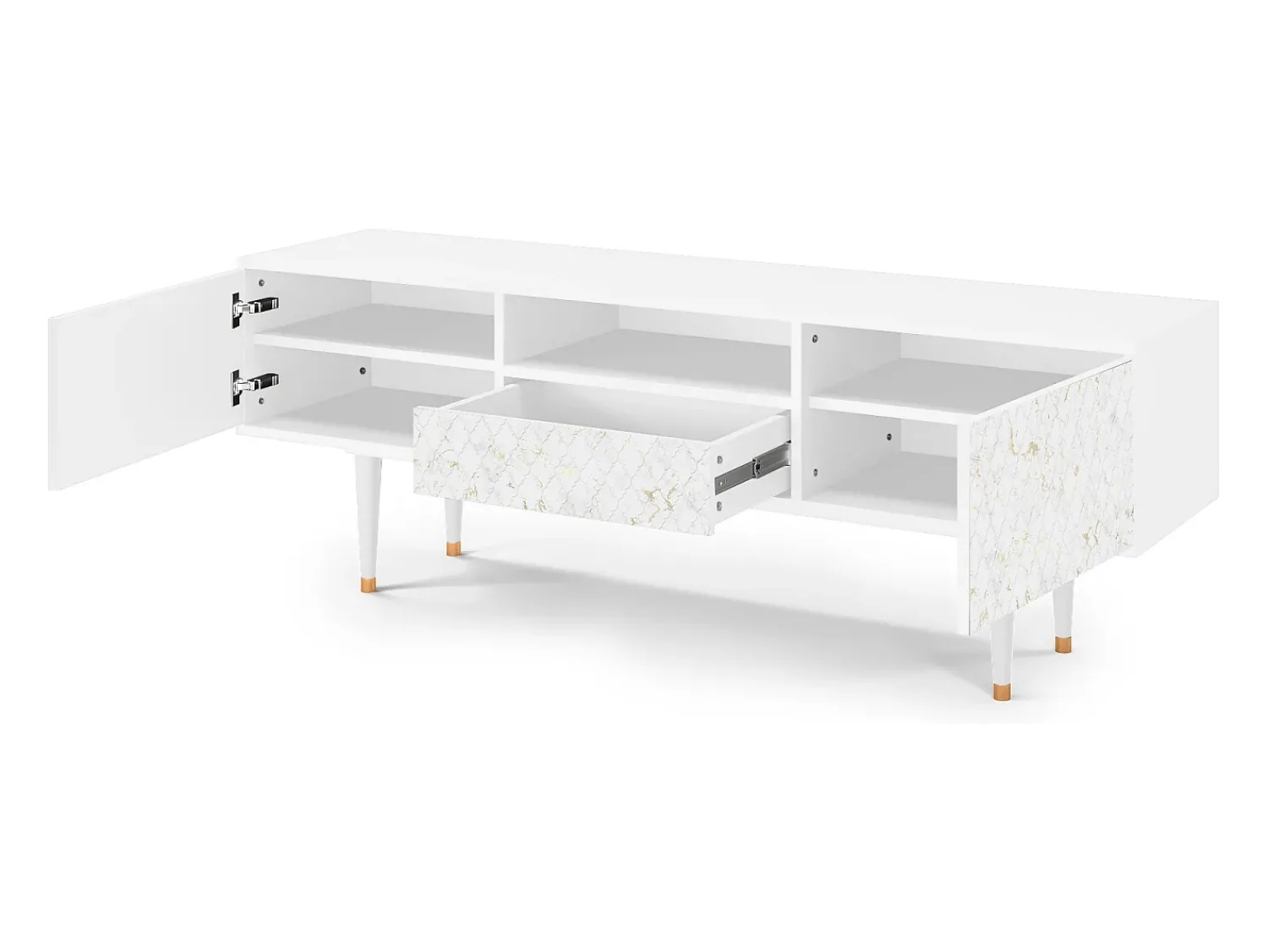 Outlet Mueble de TV - 170х59х41 cm - T6 - Sweet Cotton, Branco Bege
