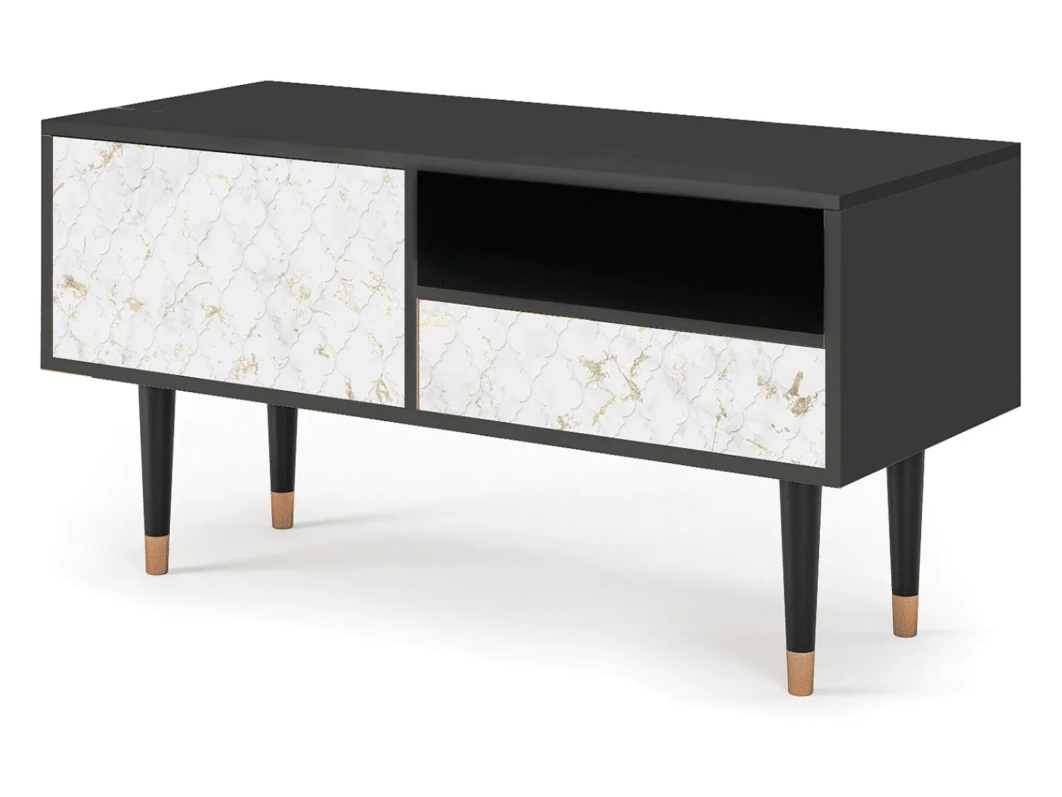 Móvel De Tv* Mueble de TV - 115х59х48 cm - T3 - Sweet Cotton, Antracite Cinza antracite