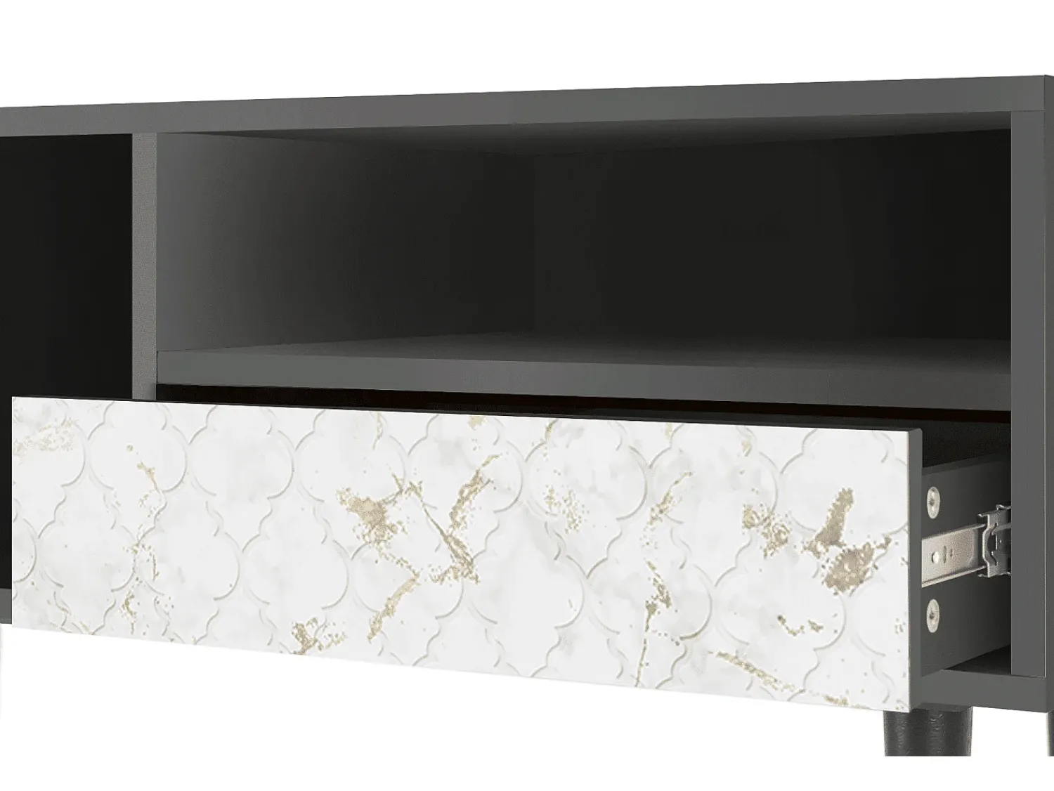 Móvel De Tv* Mueble de TV - 115х59х48 cm - T3 - Sweet Cotton, Antracite Cinza antracite