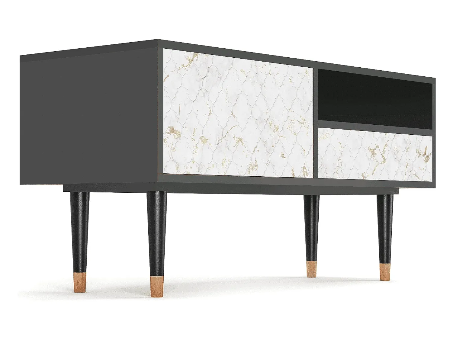 Móvel De Tv* Mueble de TV - 115х59х48 cm - T3 - Sweet Cotton, Antracite Cinza antracite