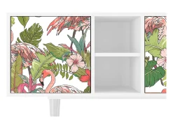 Clearance Mueble de TV - 150х69х41 cm - T5 - Sweet Flamingo, Branco Bege