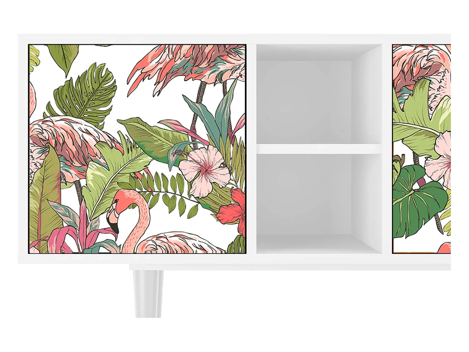 Clearance Mueble de TV - 150х69х41 cm - T5 - Sweet Flamingo, Branco Bege