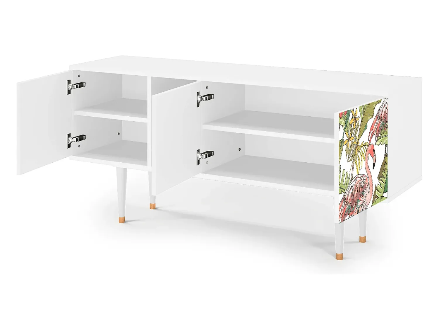 Clearance Mueble de TV - 150х69х41 cm - T5 - Sweet Flamingo, Branco Bege