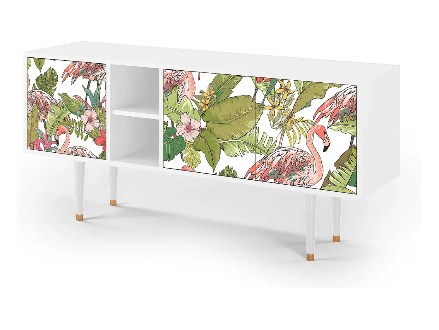Clearance Mueble de TV - 150х69х41 cm - T5 - Sweet Flamingo, Branco Bege