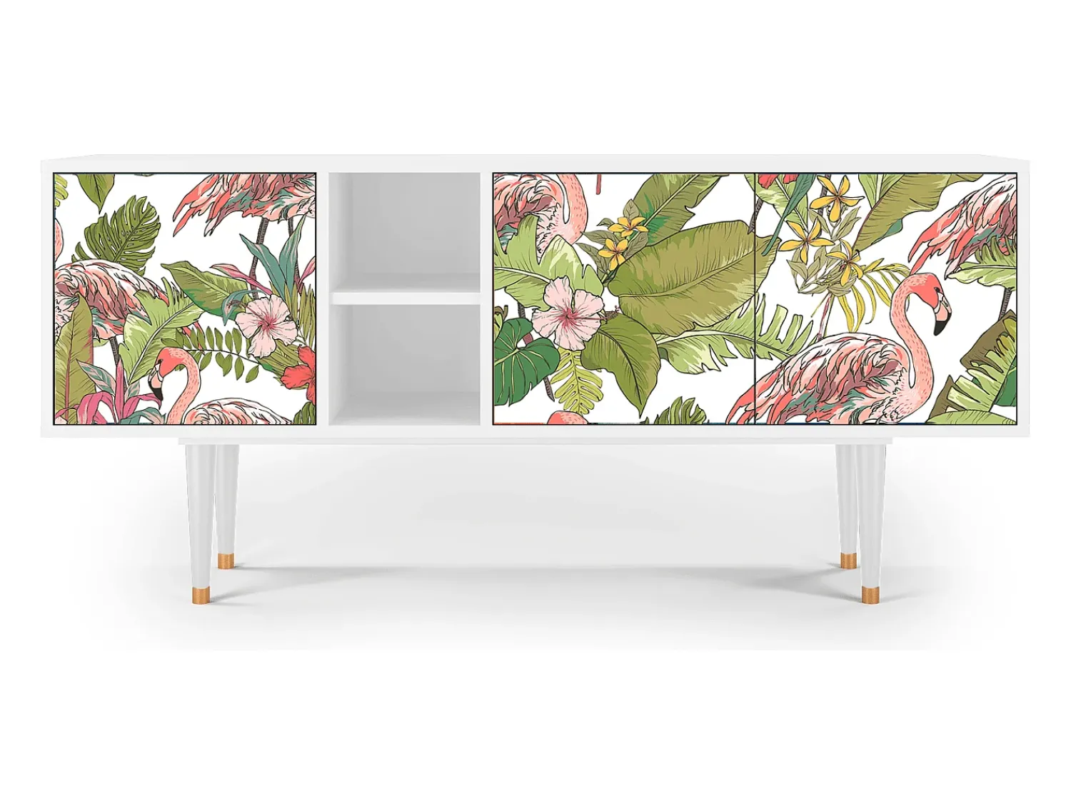 Clearance Mueble de TV - 150х69х41 cm - T5 - Sweet Flamingo, Branco Bege