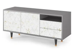 Clearance Mueble de TV - 125х56х41 cm - T7 - Sweet Cotton, Cinza Cinzento