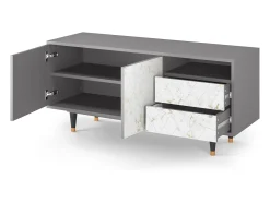 Clearance Mueble de TV - 125х56х41 cm - T7 - Sweet Cotton, Cinza Cinzento