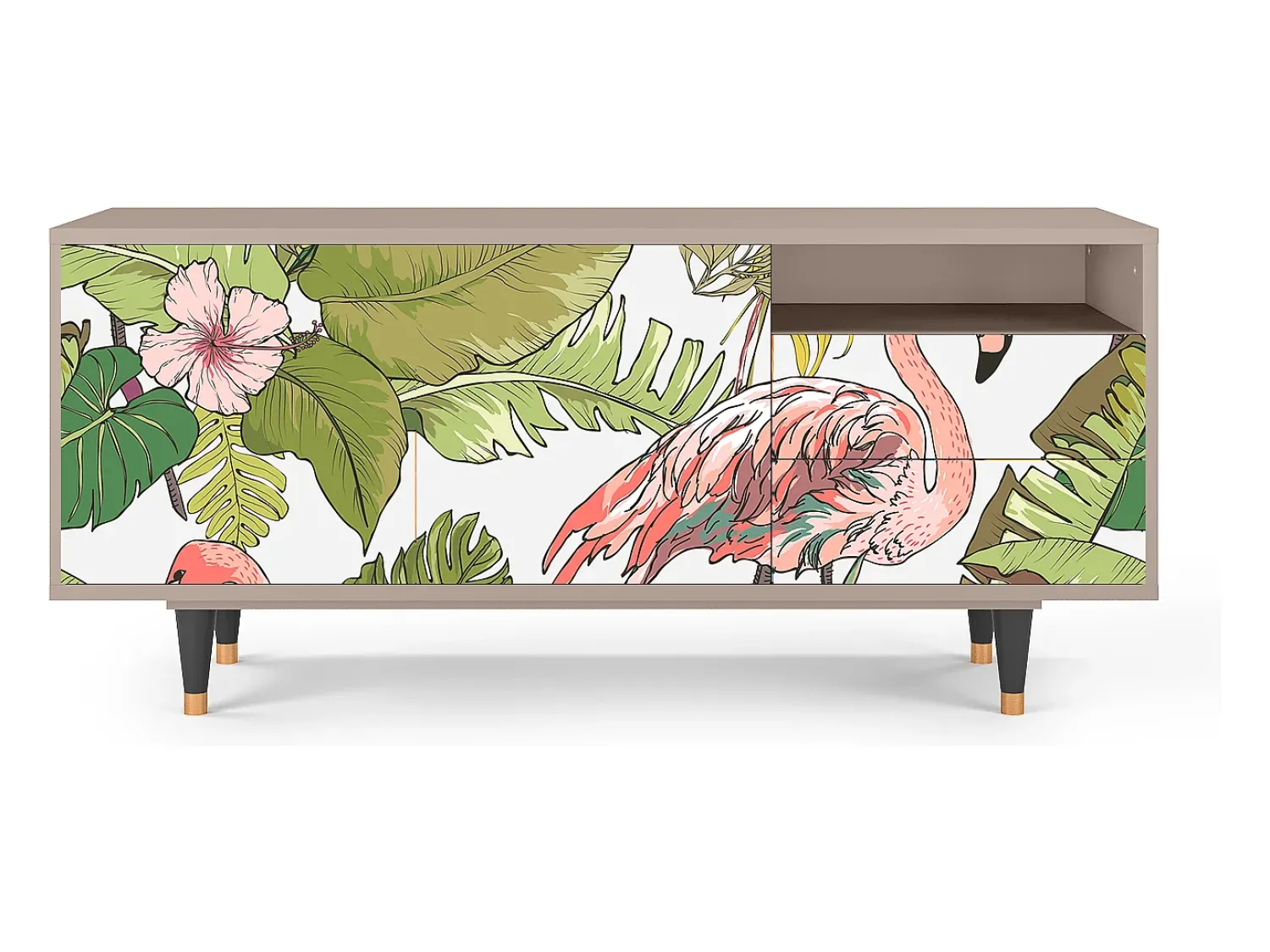 Móvel De Tv* Mueble de TV - 125х56х41 cm - T7 - Sweet Flamingo, Latte Bege