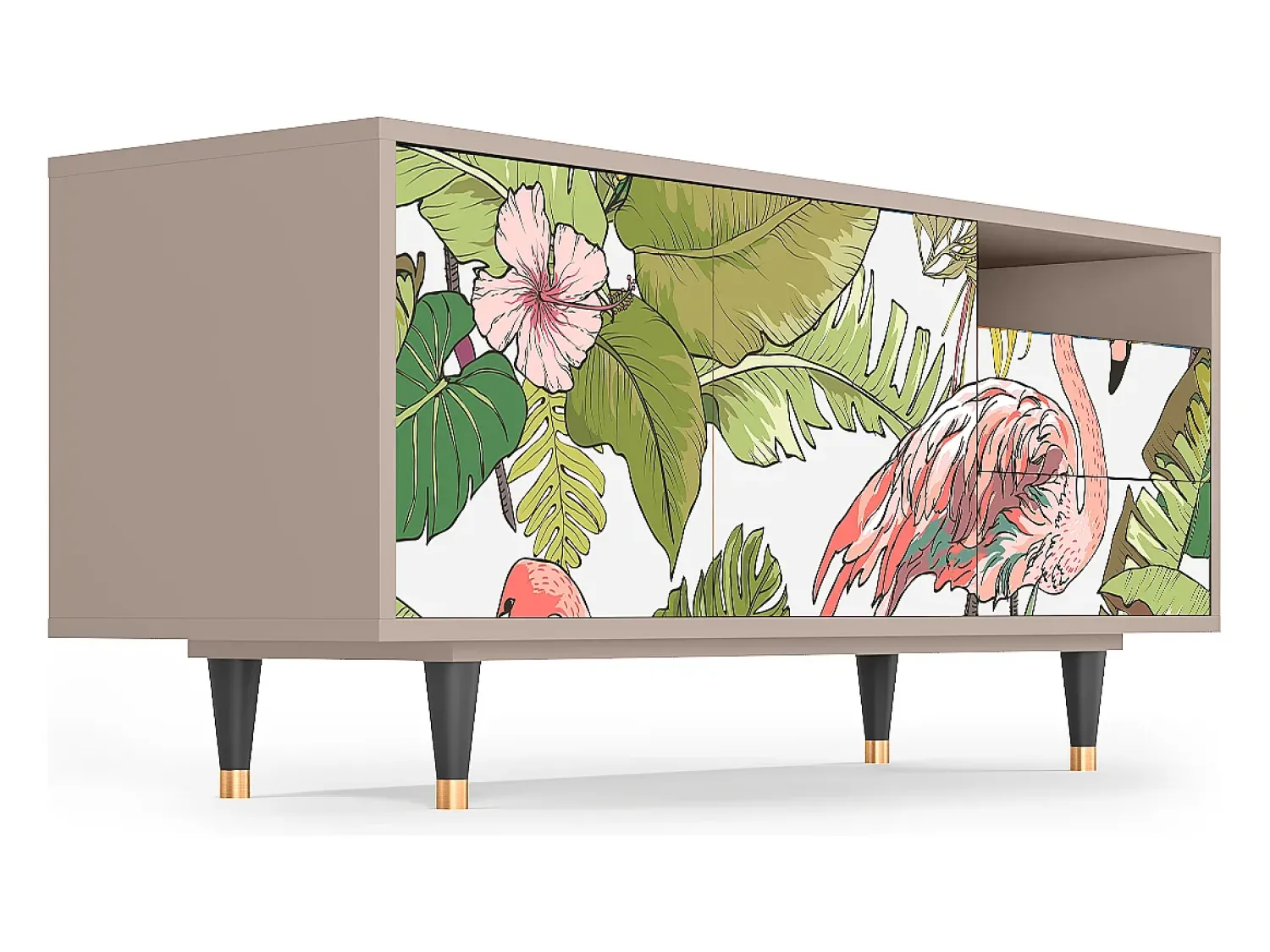 Móvel De Tv* Mueble de TV - 125х56х41 cm - T7 - Sweet Flamingo, Latte Bege