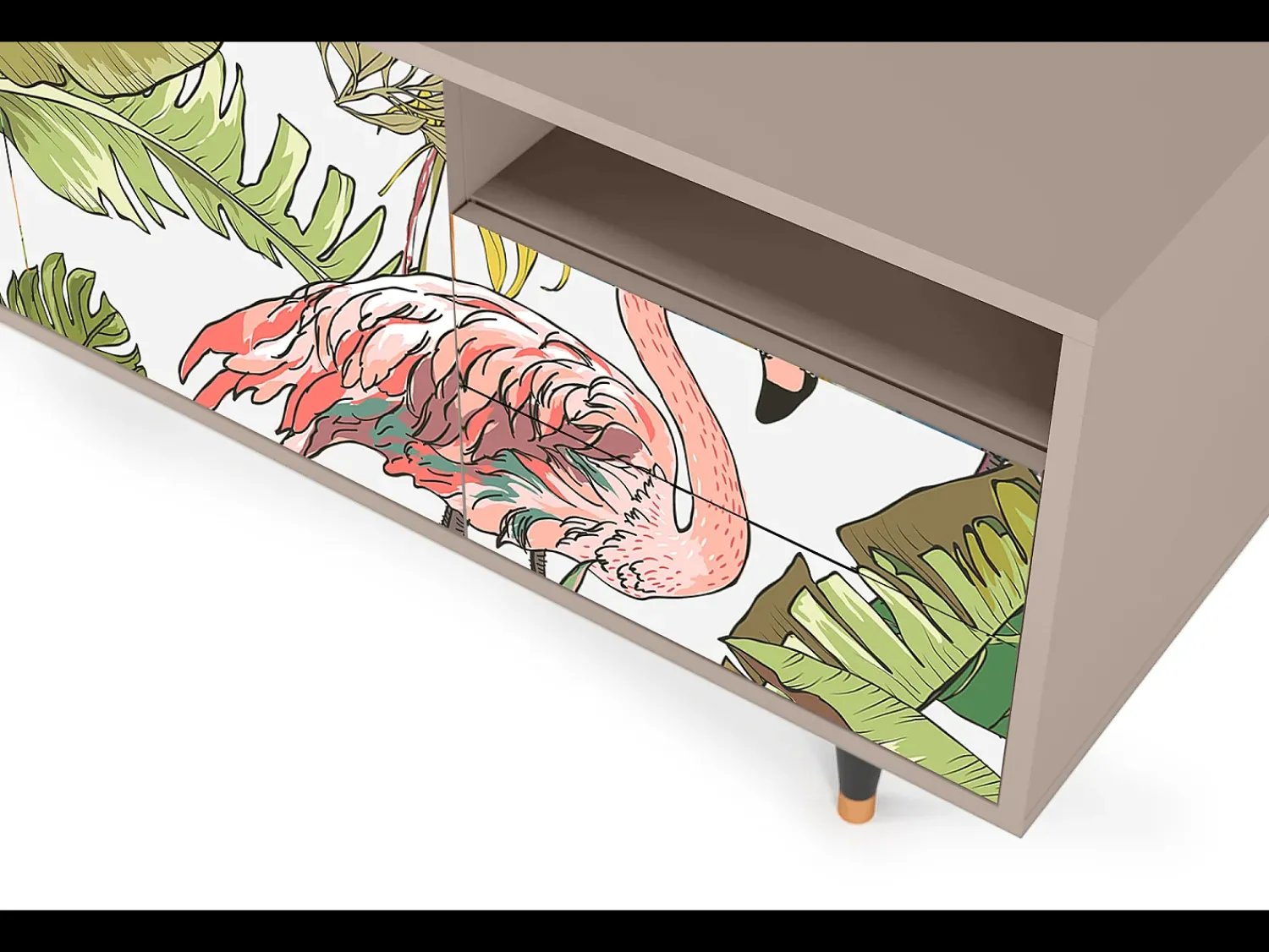 Móvel De Tv* Mueble de TV - 125х56х41 cm - T7 - Sweet Flamingo, Latte Bege
