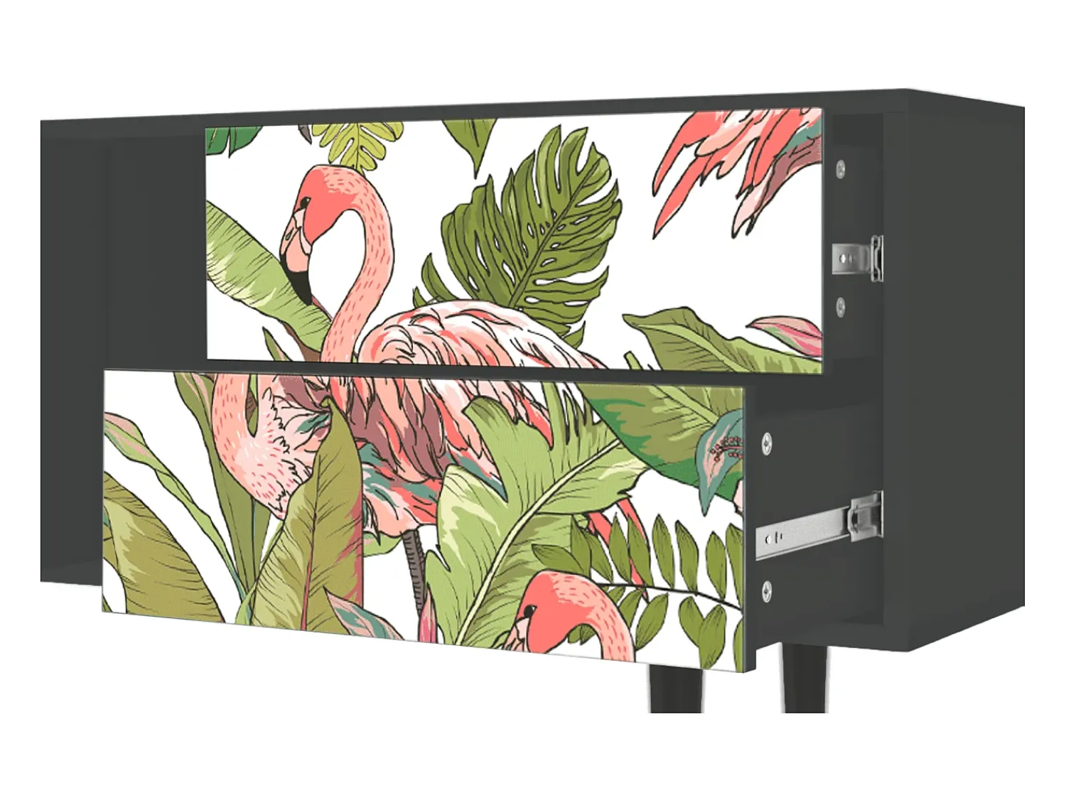 Móvel De Tv* Mueble de TV - 170х69х48 cm - T1 - Sweet Flamingo, Antracite Cinza antracite