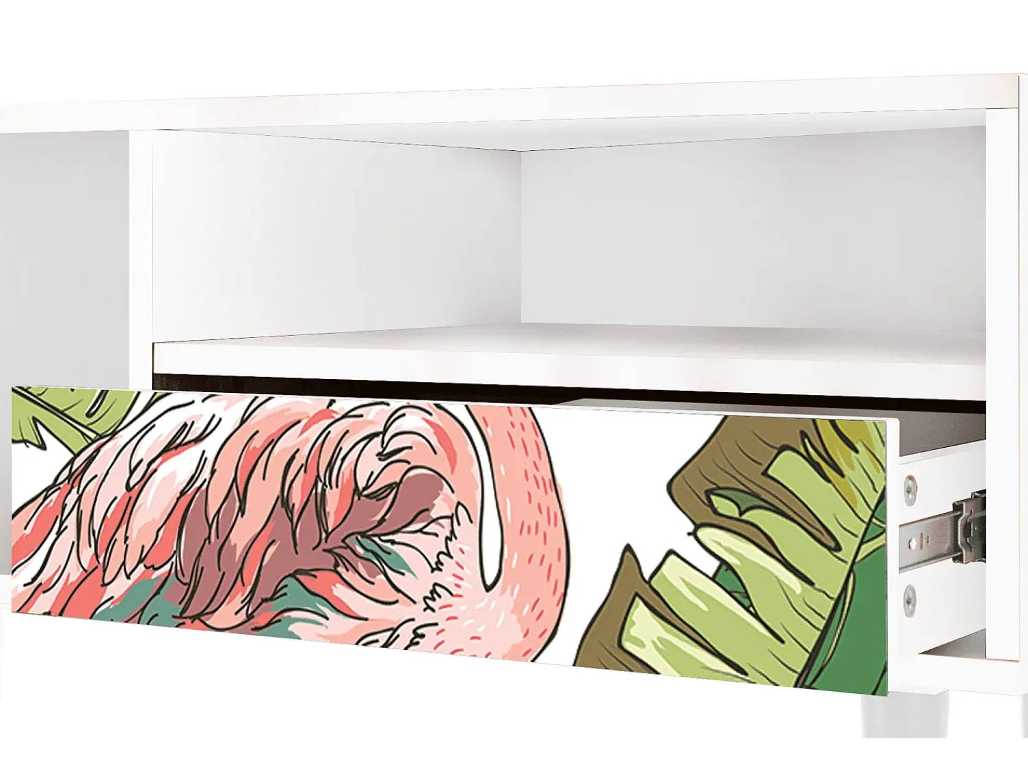 Móvel De Tv| Mueble de TV - 115х59х48 cm - T3 - Sweet Flamingo, Branco Bege