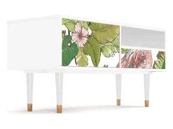 Móvel De Tv| Mueble de TV - 115х59х48 cm - T3 - Sweet Flamingo, Branco Bege