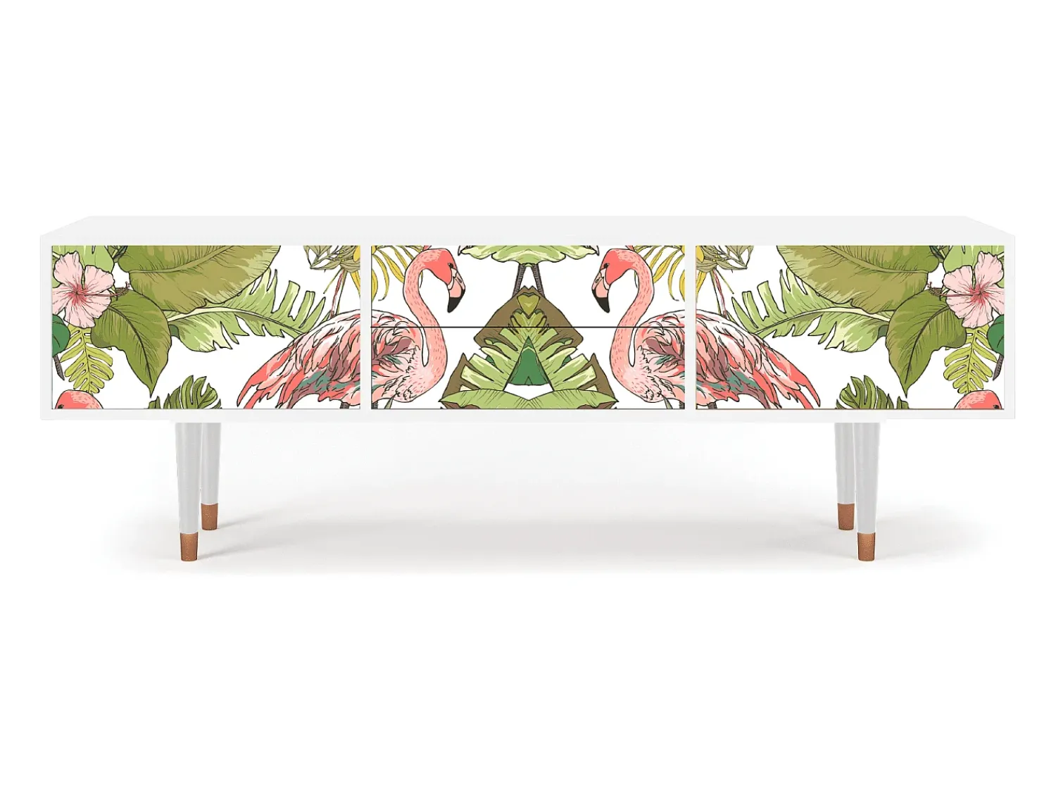 Móvel De Tv* Mueble de TV - 170х59х48 cm - T4 - Sweet Flamingo, Branco Bege