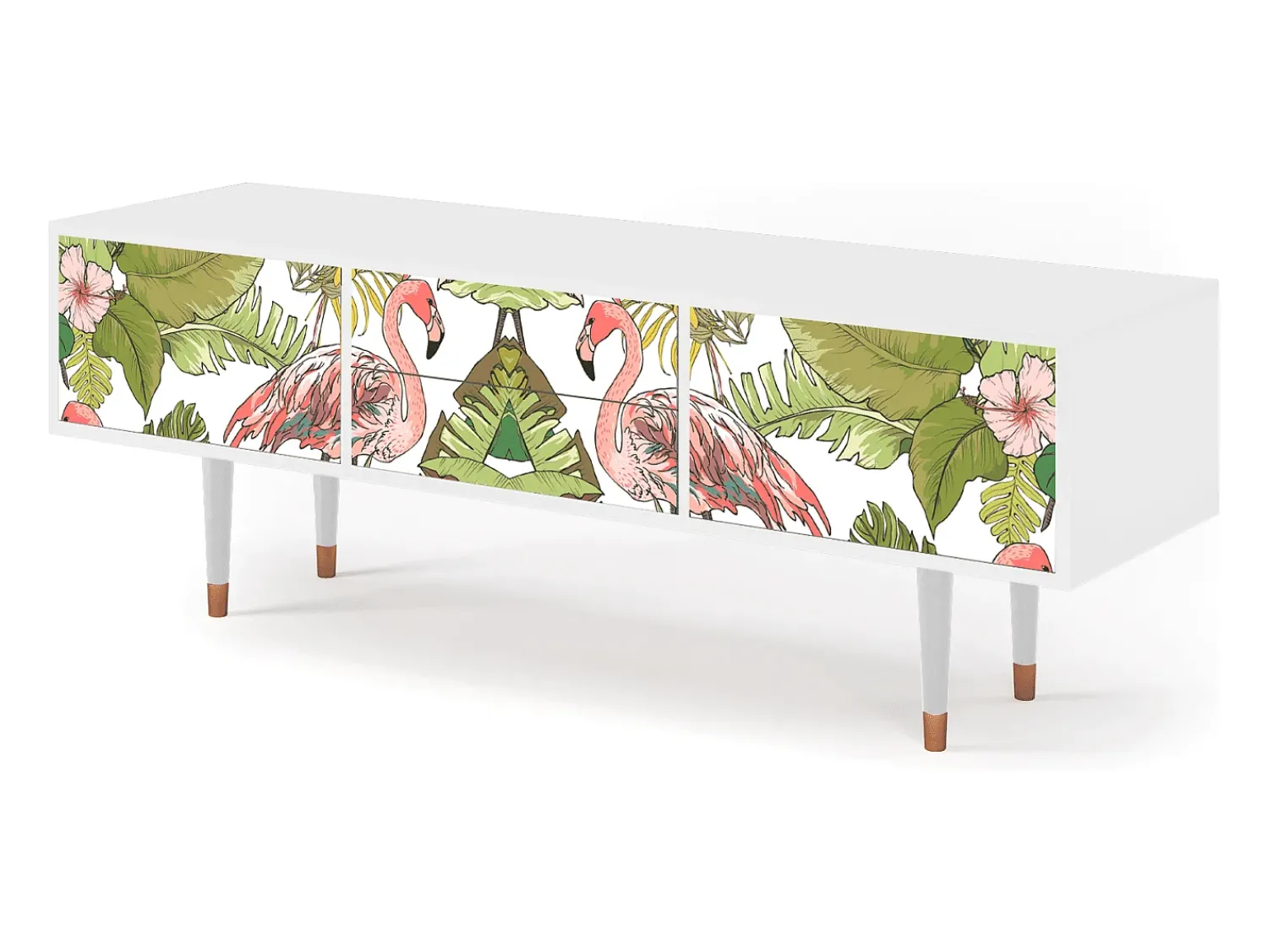 Móvel De Tv* Mueble de TV - 170х59х48 cm - T4 - Sweet Flamingo, Branco Bege