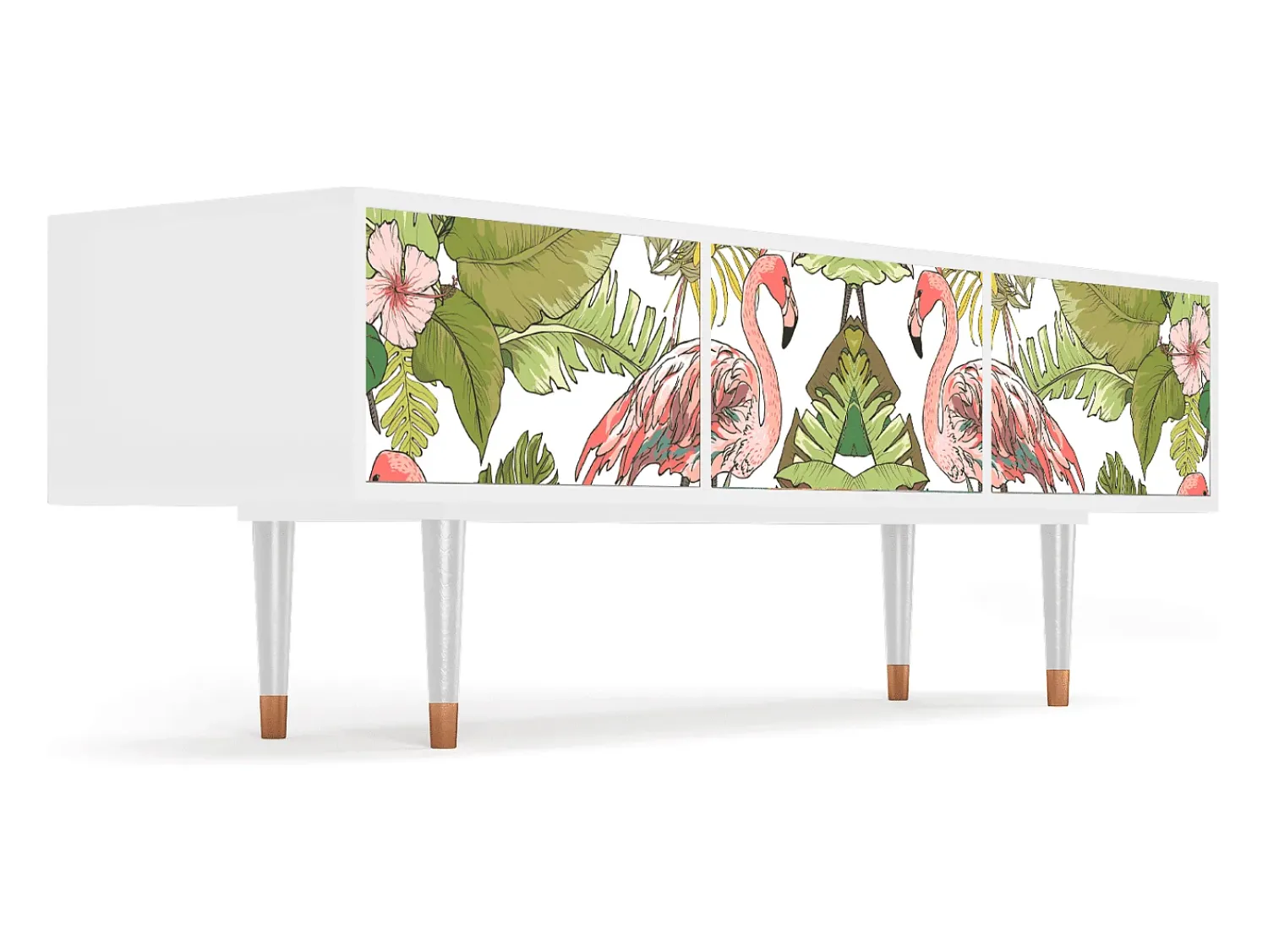 Móvel De Tv* Mueble de TV - 170х59х48 cm - T4 - Sweet Flamingo, Branco Bege