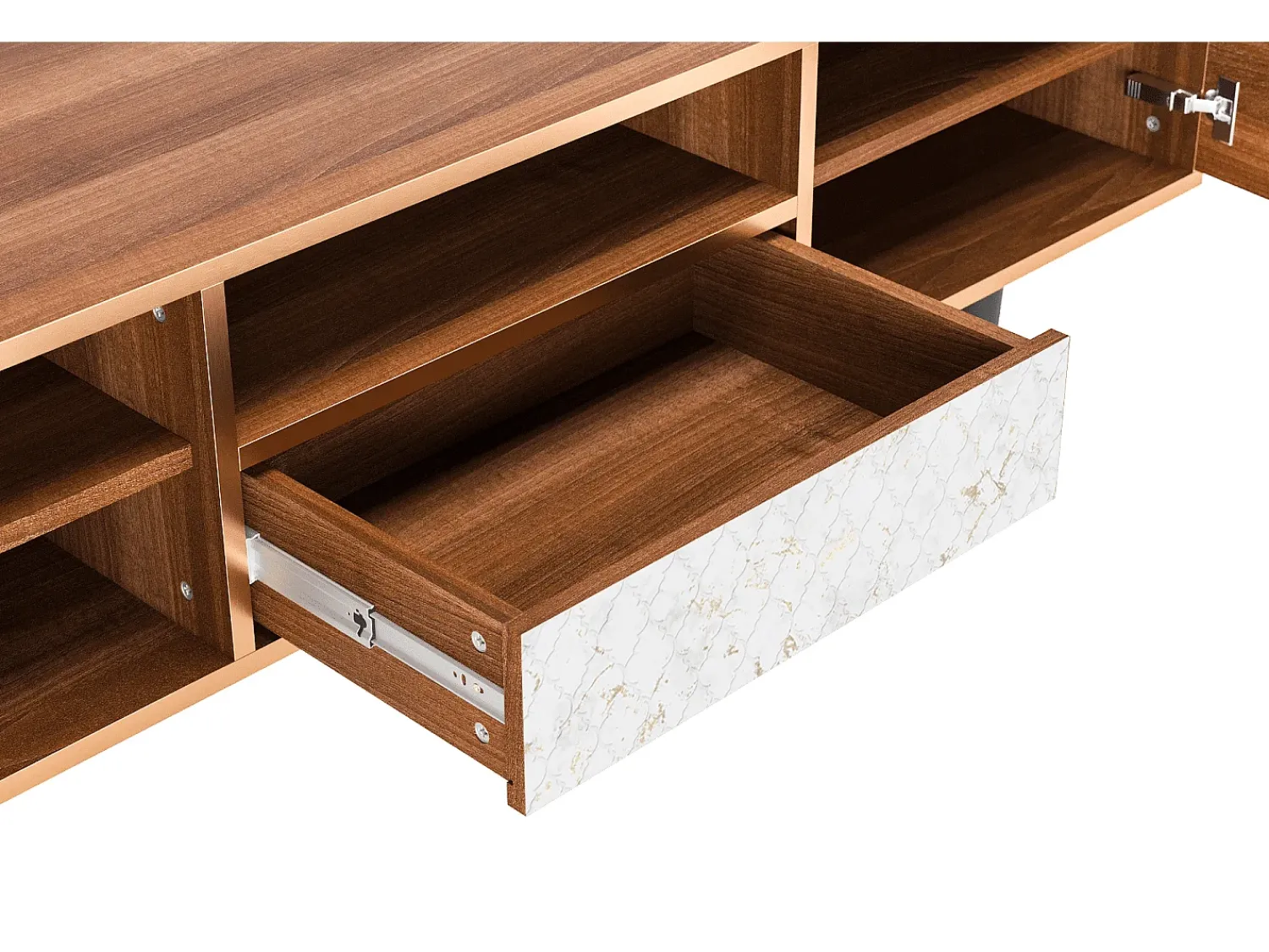 Hot Mueble de TV - 170х59х41 cm - T6 - Sweet Cotton, Nogueira Castanho