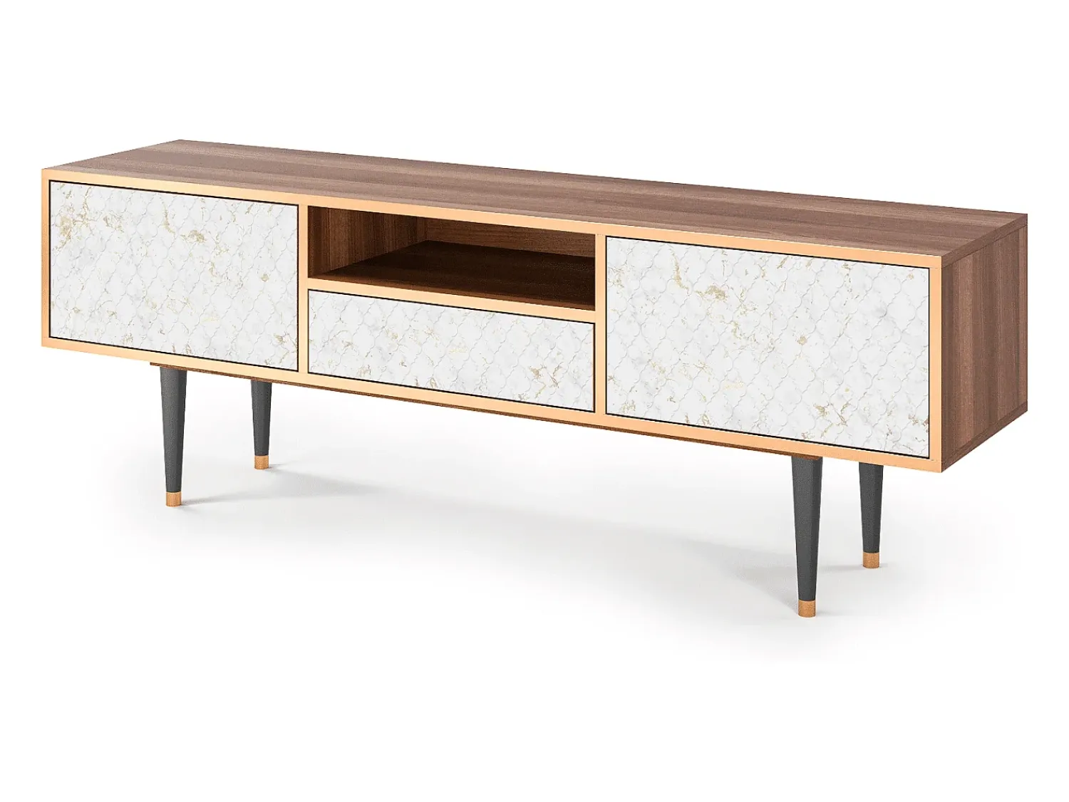 Hot Mueble de TV - 170х59х41 cm - T6 - Sweet Cotton, Nogueira Castanho