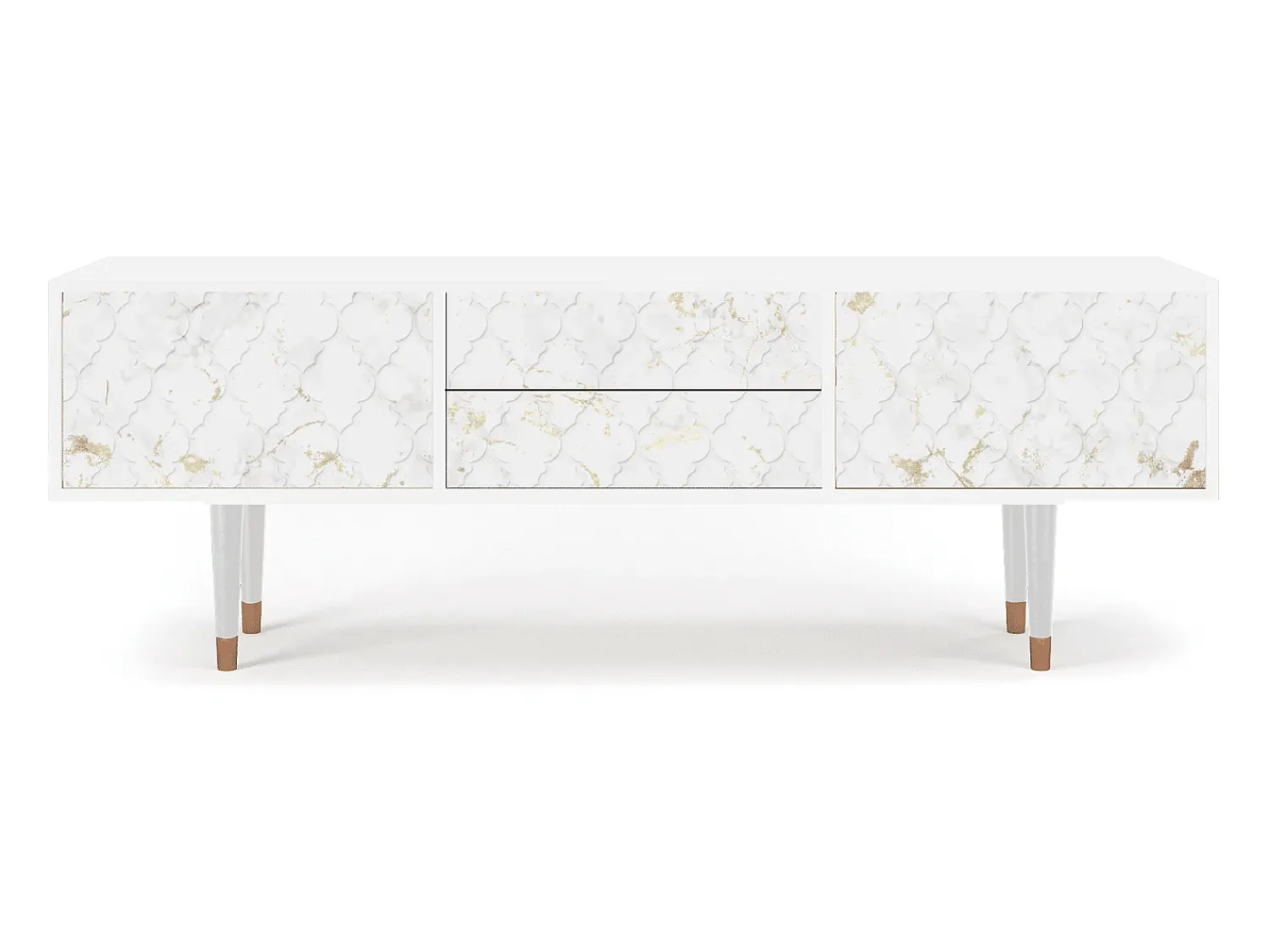 Móvel De Tv* Mueble de TV - 170х59х48 cm - T4 - Sweet Cotton, Branco Bege
