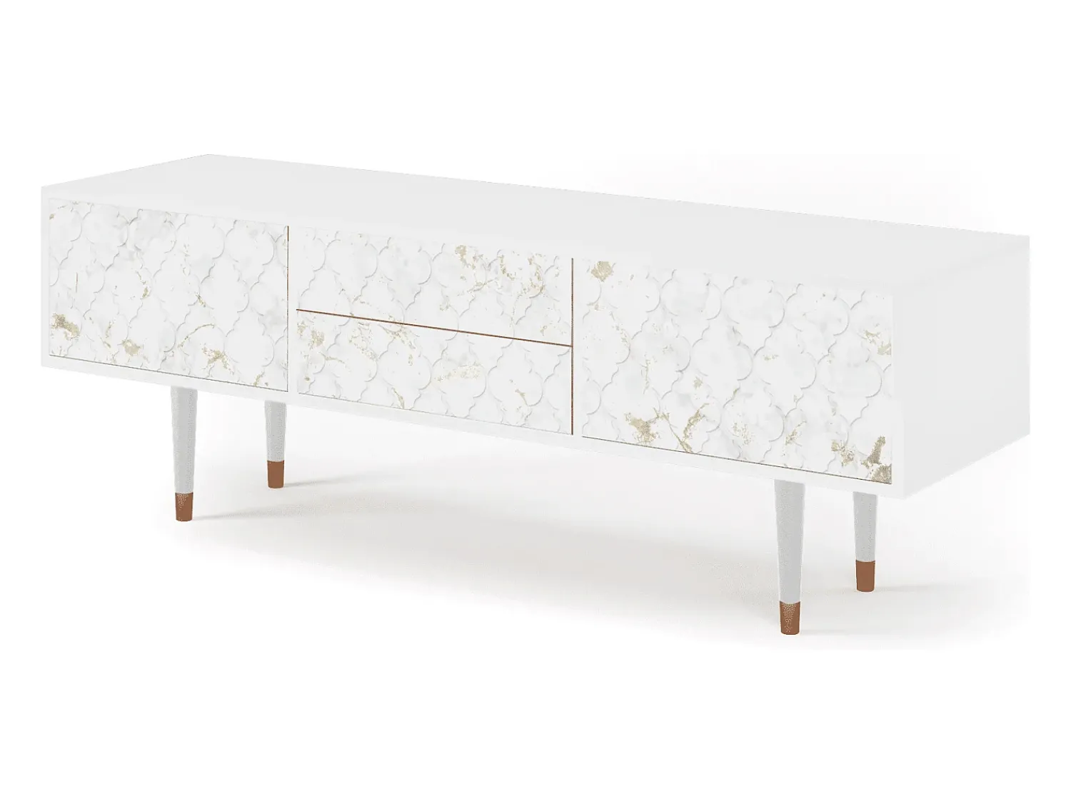 Móvel De Tv* Mueble de TV - 170х59х48 cm - T4 - Sweet Cotton, Branco Bege