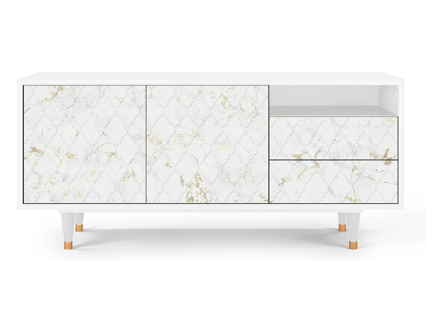 Mueble de TV - 125х56х41 cm - T7 - Sweet Cotton, Branco^ Móvel De Tv