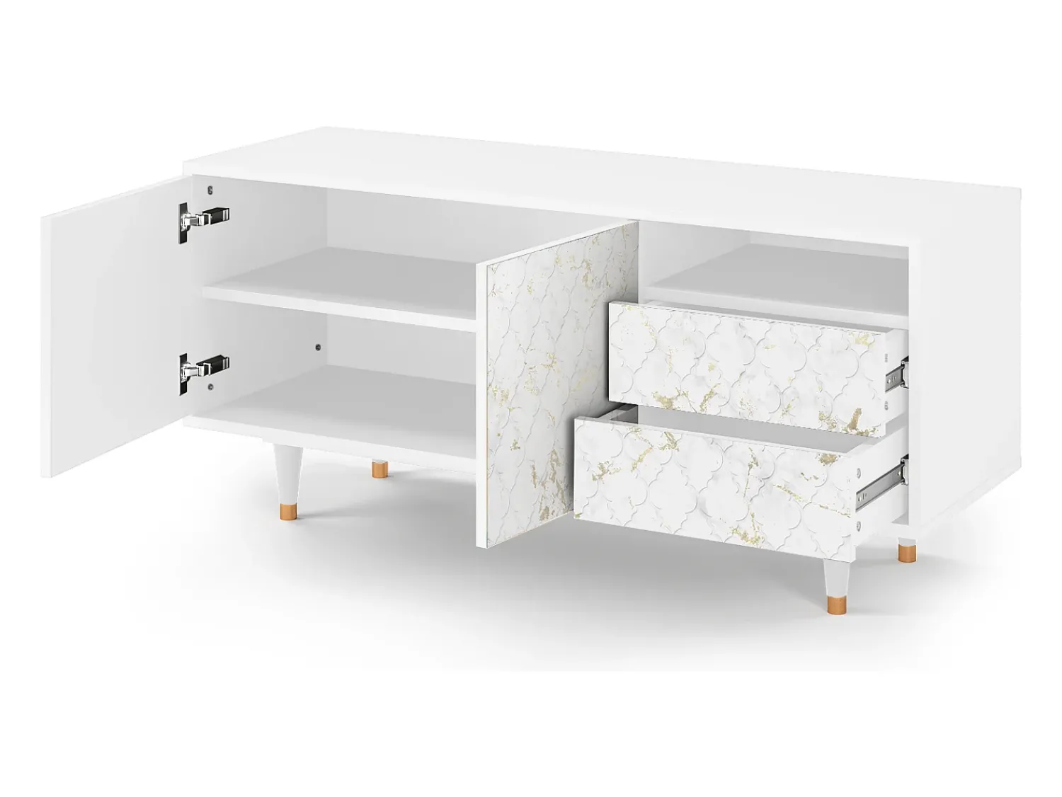 Mueble de TV - 125х56х41 cm - T7 - Sweet Cotton, Branco^ Móvel De Tv