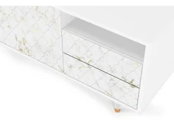 Mueble de TV - 125х56х41 cm - T7 - Sweet Cotton, Branco^ Móvel De Tv