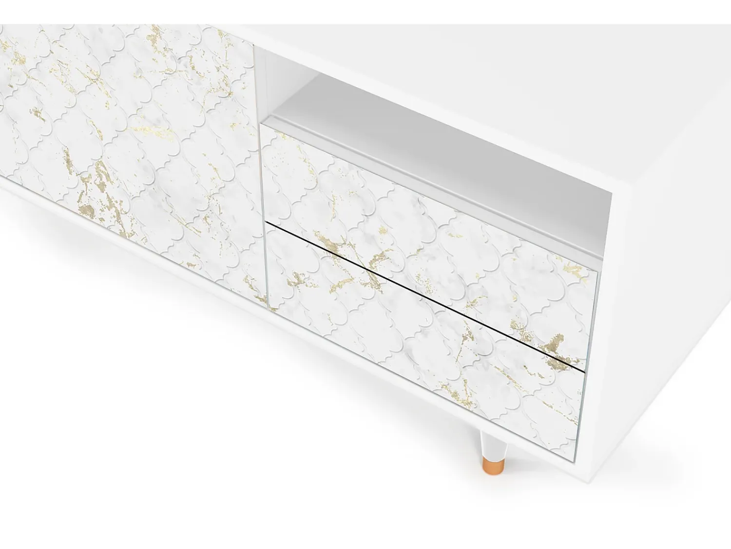 Mueble de TV - 125х56х41 cm - T7 - Sweet Cotton, Branco^ Móvel De Tv