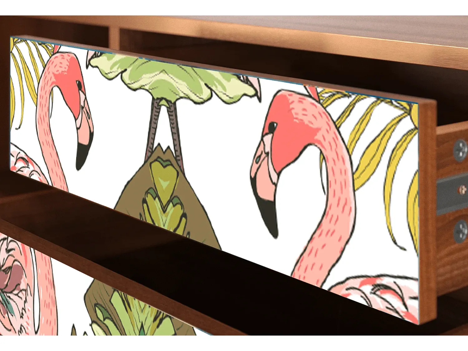 Mueble de TV - 170х59х48 cm - T4 - Sweet Flamingo, Nogueira^ Móvel De Tv