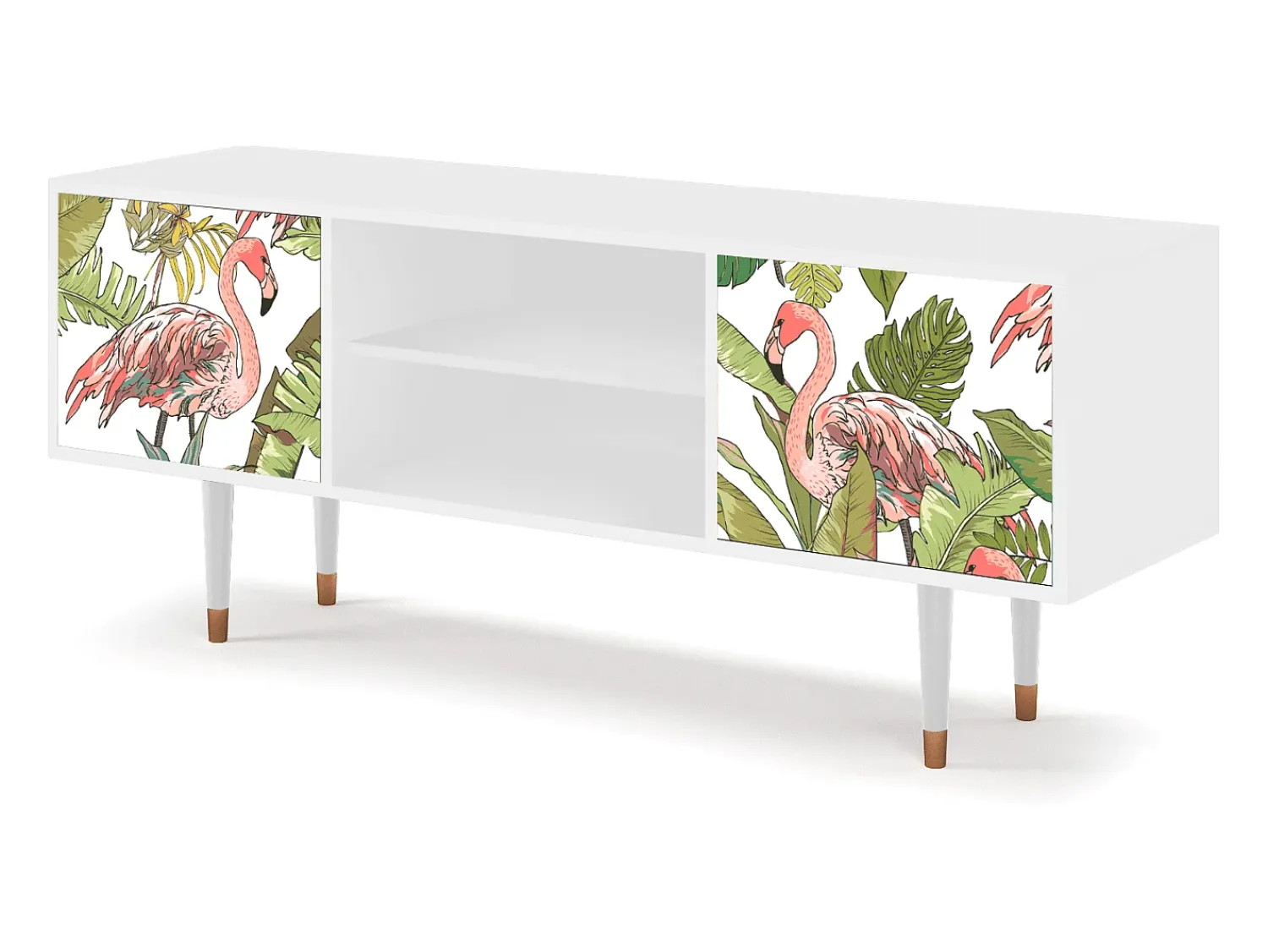 New Mueble de TV - 170х69х48 cm - T2 - Sweet Flamingo, Branco Bege
