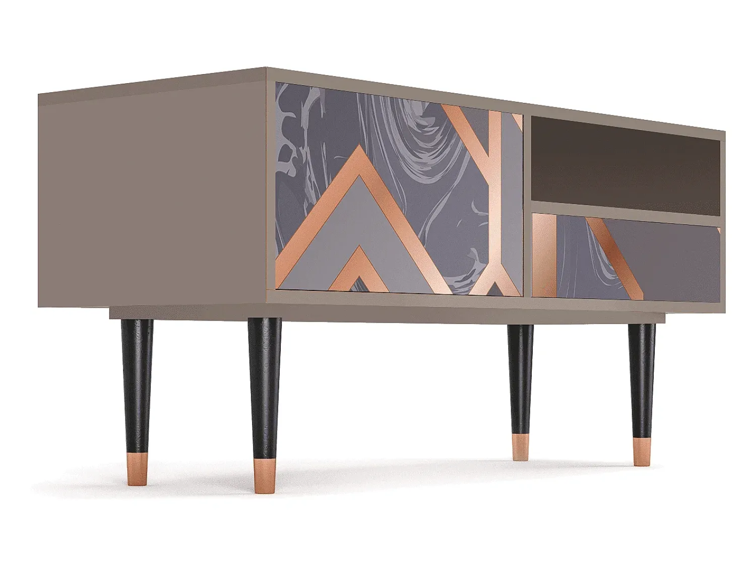 Móvel De Tv| Mueble de TV - 115х59х48 cm - T3 - Taupe Anatomy, Latte Bege