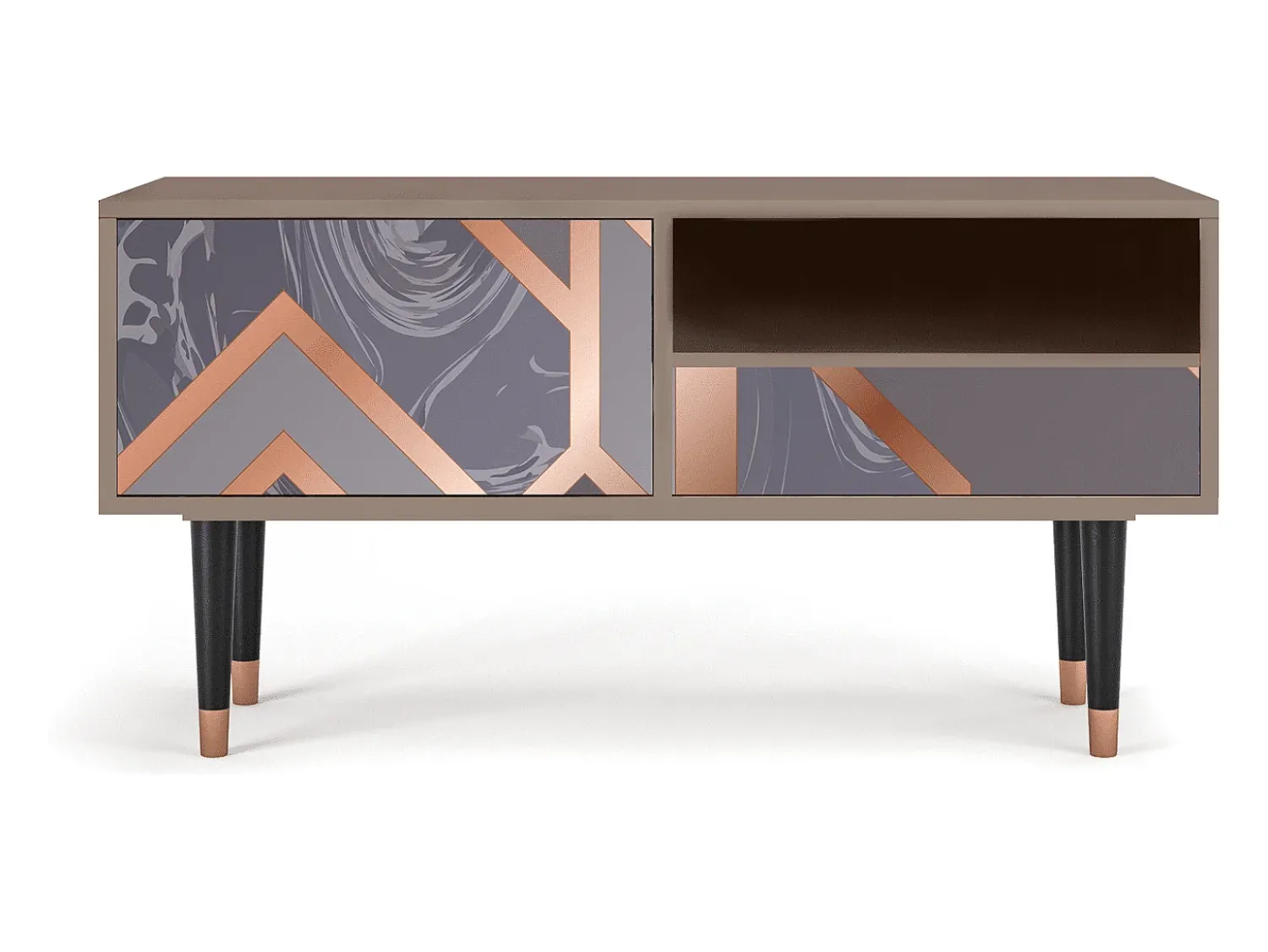 Móvel De Tv| Mueble de TV - 115х59х48 cm - T3 - Taupe Anatomy, Latte Bege
