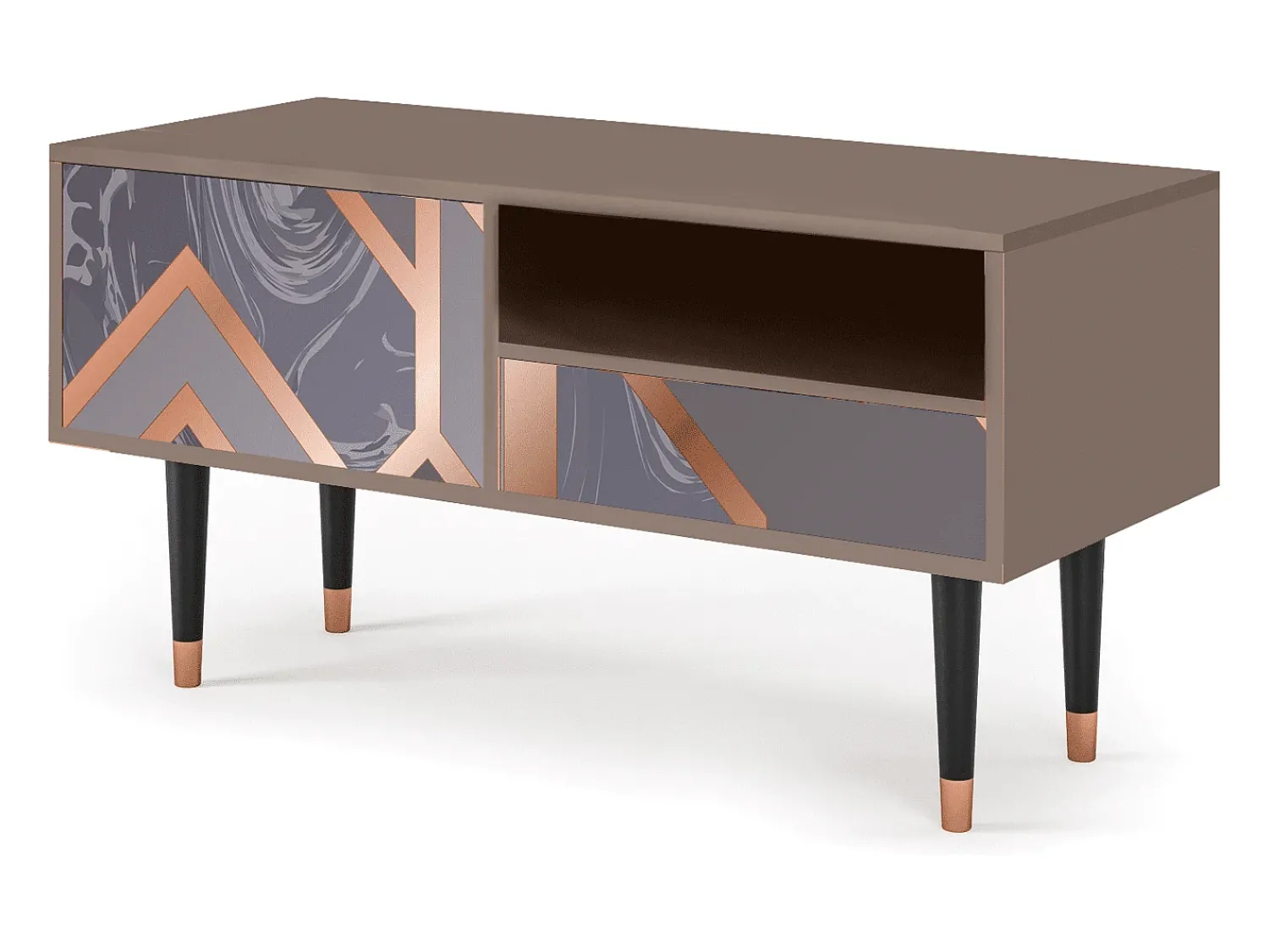 Móvel De Tv| Mueble de TV - 115х59х48 cm - T3 - Taupe Anatomy, Latte Bege